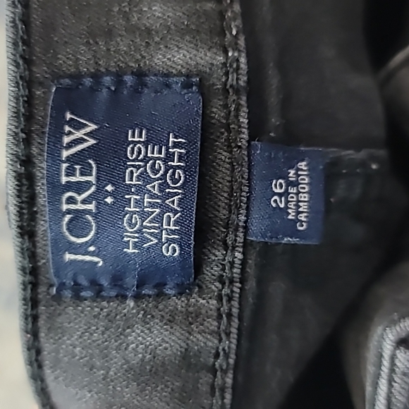 J.CREW high rise vintage straight faded black jeans size 26 - Picture 9 of 10